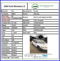 1999 2001 FORD WINDSTAR LX Rear Back Quarter Glass Window Left Driver Side LH