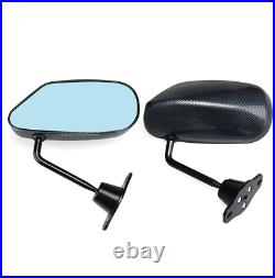 1 Pair Black Triangle Style Carbon Fiber Car Side Rear View Mirrors Accessories