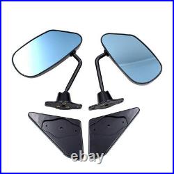 1 Pair Black Triangle Style Carbon Fiber Car Side Rear View Mirrors Accessories