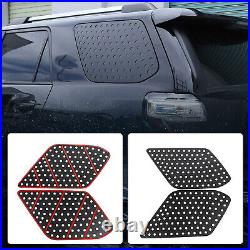 4pcs Black Rear Triangular Window Glass Plate Cover Trim Kit For 4Runner 2010+