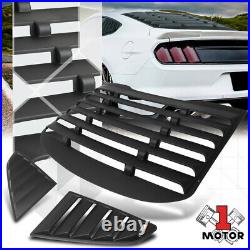 Black Rear+Side 1/4 Window Louvers Sun Shade Cover Vent for 15-18 Ford Mustang