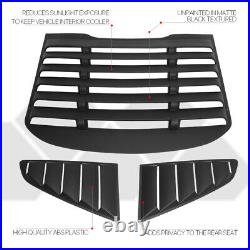 Black Rear+Side 1/4 Window Louvers Sun Shade Cover Vent for 15-18 Ford Mustang