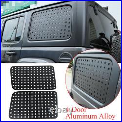 Black Rear Triangular Window Glass Plate Cover For Jeep Wrangler JL 2018-20 4Dr