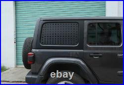 Black Rear Window Triangular Glass Plate Trim For Jeep Wrangler JL 4-Door 18+