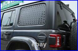 Black Rear Window Triangular Glass Plate Trim For Jeep Wrangler JL 4-Door 18+