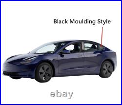 Driver Left Side Quarter Window Glass Black Mounlding For 17-23 Tesla Model 3