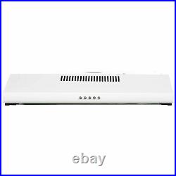 ElectriQ 60cm White Visor Cooker Hood with Glass Front Top & Rear Venting 5
