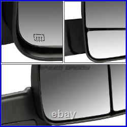 For 09-16 Dodge Ram Power+heated+led Smoked Light Rear View Towing Mirror Pair