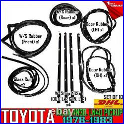 For 1978-83 Toyota Hilux RN30 LN40 Pickup Weatherstrip Rubber Complete Set of 10