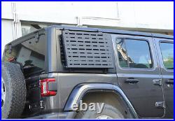 For Jeep Wrangler JL 4Dr 2018+Aluminum Rear Window Glass Armor Cover Accessories