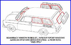 New VW Type 3 Squareback Original Style 6-Piece Window Rubber Kit 1962-1973
