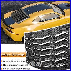 Rear Window Louver for Chevy Camaro 2010-2015 Sun Shade Cover ABS Carbon Fiber