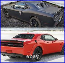 Side + Rear Window Louvers Scoop Windshield Cover for Dodge Challenger 2008-2019
