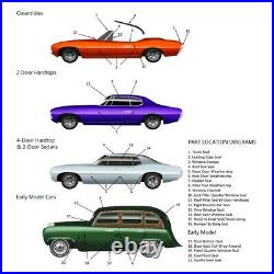 Window Sweeps Felt Kit for 1955-1957 Chevrolet Bel Air 4 Door Sedan USA Made